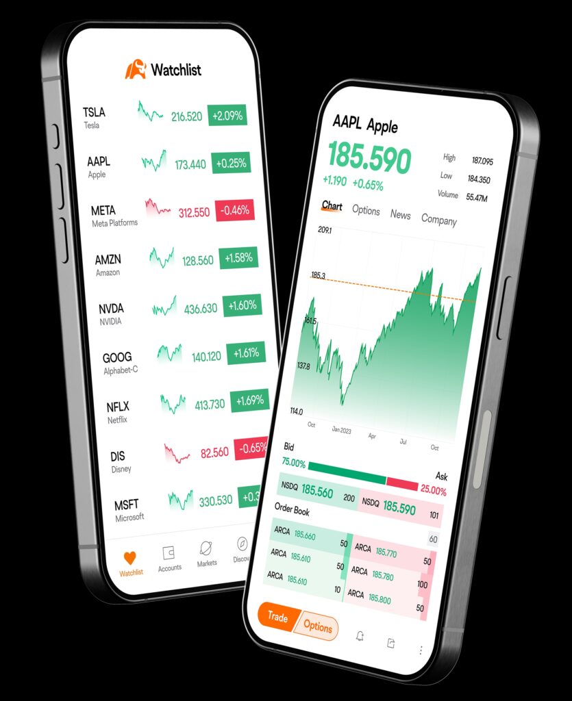 Screenshot of moomoo app interface showcasing global stock access for New Zealand investors