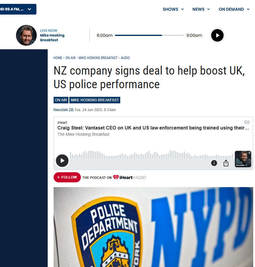 Police leadership exploring Vantaset performance platform developed in New Zealand