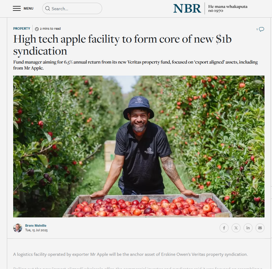  Screenshot of national media coverage featuring Mr Apple’s smart coolstore and export innovation.