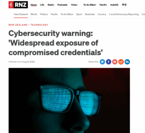 Screenshot of RNZ coverage on nWebbed cybersecurity findings