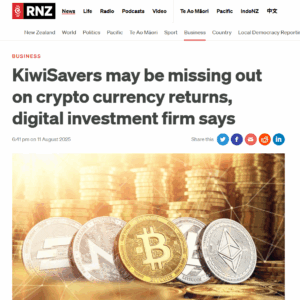 Screenshot of RNZ coverage on KiwiSaver diversification research