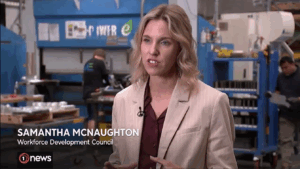 Screenshot of 1News coverage on Earn As You Learn programme in New Zealand