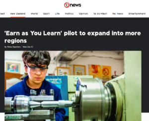 Screenshot of 1News coverage on recruitment model