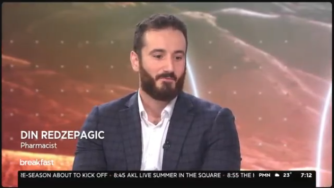 Screenshot of TVNZ Breakfast coverage on pharmacy funding reform