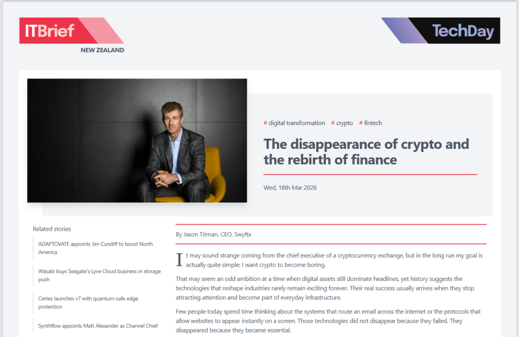 Screenshot of IT Brief coverage on digital assets regulation New Zealand