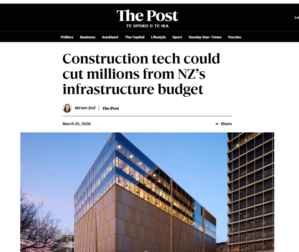 Screenshot of The Post coverage on digital twin technology NZ