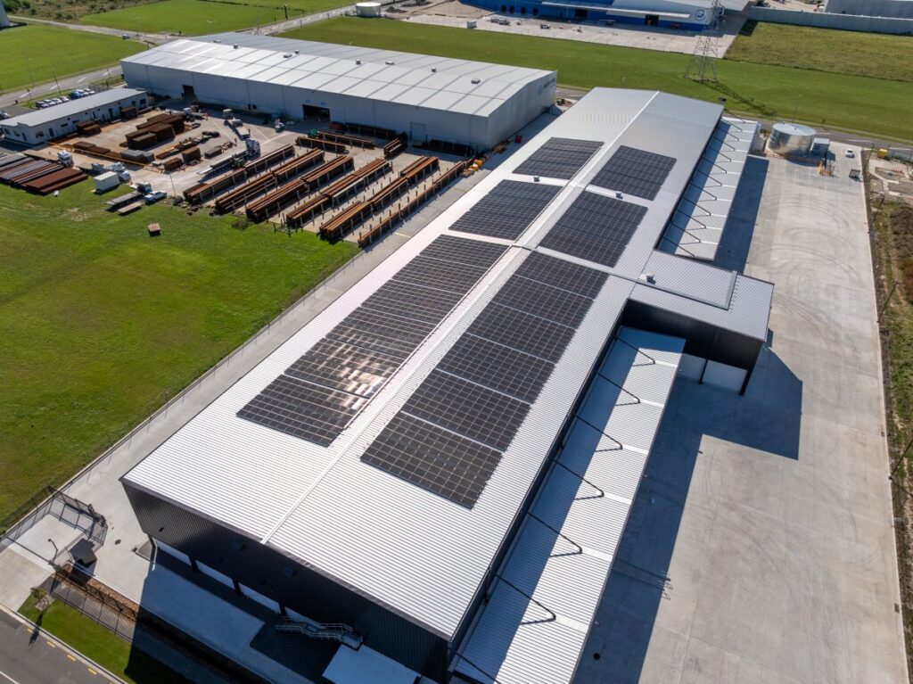 Fonterra building with solar panels showing rooftop solar New Zealand infrastructure
