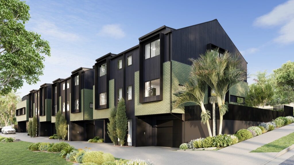 Artist’s impression of Onehunga townhouse development for tokenised property investment New Zealand platform Propopoly