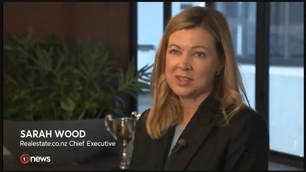 Screenshot of 1News coverage of Golden Visa New Zealand luxury rental growth